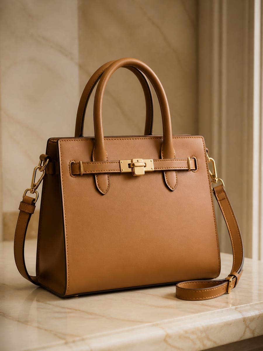 Sac à main cuir camel